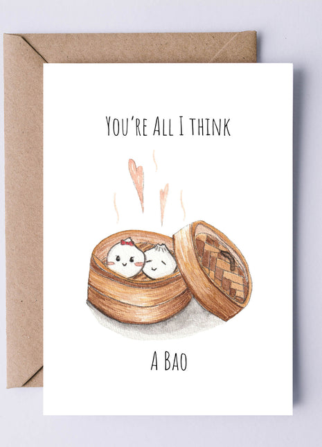 You're All I Think A Bao | Greeting Card