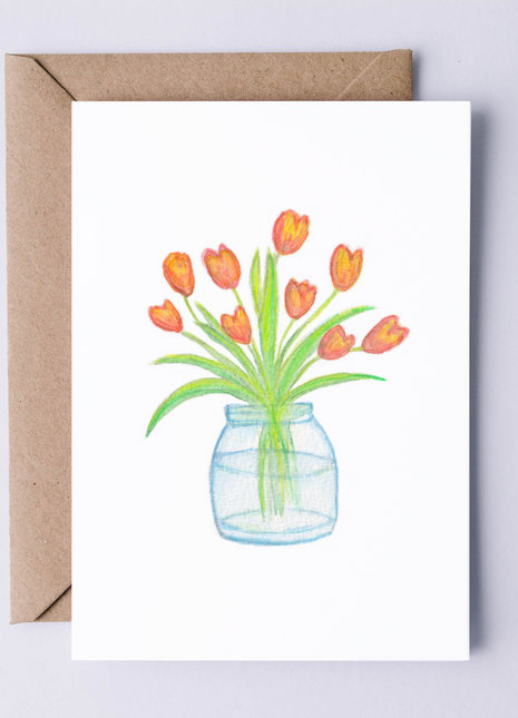 Tulip Floral Bouquet | Greeting Card