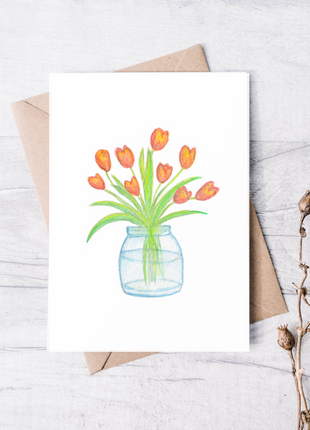Tulip Floral Bouquet | Greeting Card