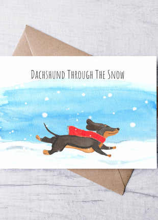 Dachshund Through The Snow | Greeting Card