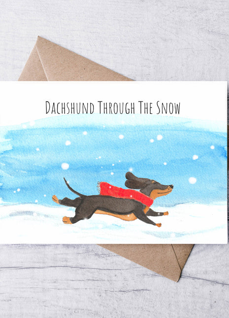 Dachshund Through The Snow | Greeting Card